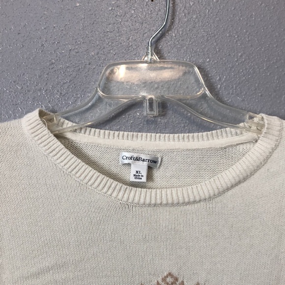 Croft & Barrow snowflake sweater Women's XL crew neck ski winter top shirt EUC - Picture 3 of 10